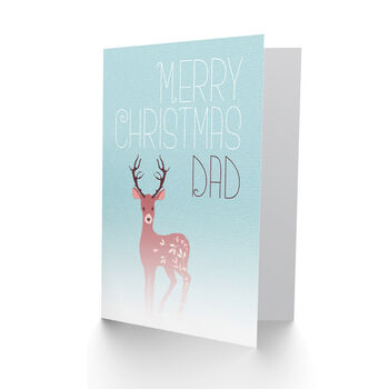 Cute Reindeer Deer In Winter Mist Christmas Dad Card, 2 of 4