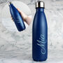Personalised Blue Metal Insulated Drinks Bottle, thumbnail 4 of 6