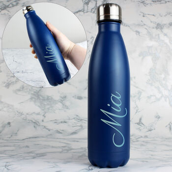 Personalised Blue Metal Insulated Drinks Bottle, 4 of 6