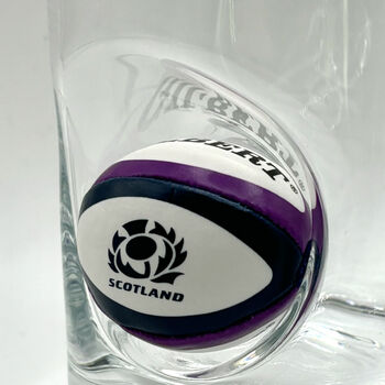 Personalised Rugby Ball Pint Glass, 2 of 10