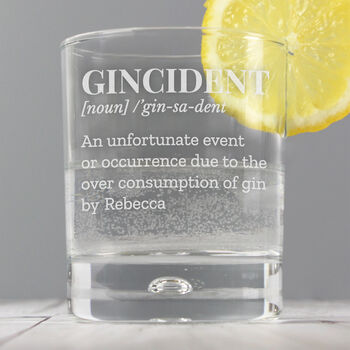 Personalised Gincident Tumbler Bubble Glass, 4 of 6