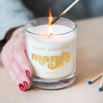 50th Birthday Personalised Candle, 3 of 4