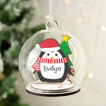 Wooden And Glass Personalised Santa Bauble, 4 of 4