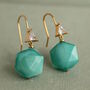Turquoise Hexagon Jewel Earrings, thumbnail 2 of 5