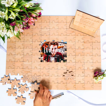 Personalised Photo Wedding Guestbook Puzzle Alternative, 3 of 10
