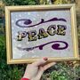 'Peace' Gold Leaf Circus Style Lettering Artwork, thumbnail 3 of 9