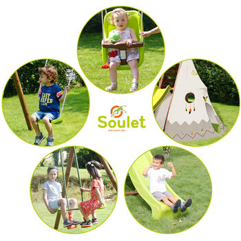 Camelia Wooden Swing Set With Slide, 8 of 12