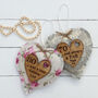 40th Birthday Fabric Heart With Oak Message, thumbnail 7 of 7