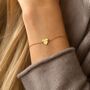 Dainty Heart Bracelet With Birthstone, thumbnail 1 of 12