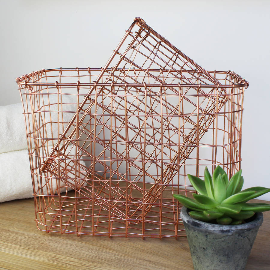copper wire storage baskets by marquis & dawe