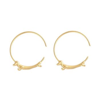 Sterling Silver Dachshund Dog Hoop Earrings, 4 of 6