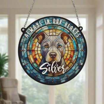 Staffie Grey Memorial Suncatcher, 6 of 6