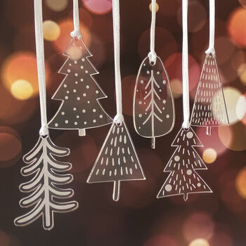 Mini Clear Christmas Tree Decorations, 3 of 4