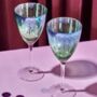 Set Of Two Electroplated Peacock Design Wine Glass, thumbnail 2 of 4