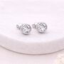Sterling Silver April Cubic Zirconia Birthstone Stud Earrings – 7mm, thumbnail 1 of 6