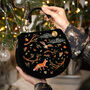 Fox And Owl Embroidered Black Top Handle Saddle Bag, thumbnail 1 of 9