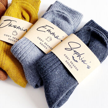 Personalised Autumn Winter Sock Gift Choice Of Six Colours, 8 of 10