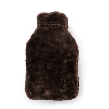 Dark Chocolate Recycled Faux Fur Hot Water Bottle, 3 of 9
