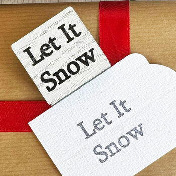 Square Let It Snow Rubber Stamp Christmas Craft, 6 of 6