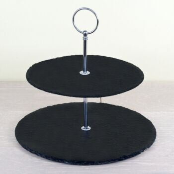 Personalised Two Tiered Slate Cake Stand, 6 of 6