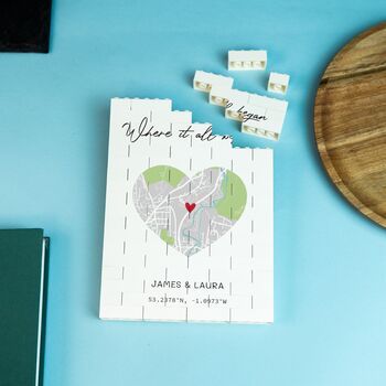 Wedding Gift Personalised Heart Map Lego® Block: Custom Location Keepsake For Couples, 3 of 7