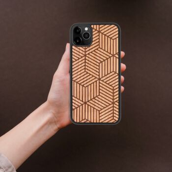 Geometric Cube Wooden Phone Case iPhone Samsung Google, 4 of 6