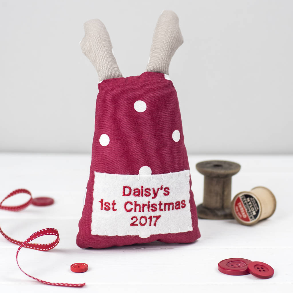 personalised christmas reindeer teddy