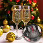 Pair Of 1st Christmas At A New Home Champagne Flutes And Decoration, thumbnail 1 of 5