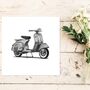 Hand Drawn Scooter Greeting Card Illustration, thumbnail 1 of 6