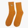 Men's Blue Tit Embroidered Cotton Socks Three Pack, thumbnail 4 of 5