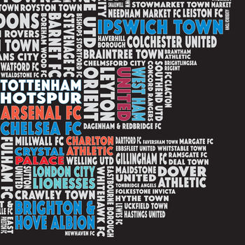 Standard UK Women's Super League Football Team Map, 5 of 5