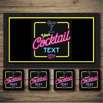 Neon Cocktail Bar Personalised Pub Sign/Bar Sign, 4 of 8