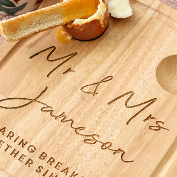 Personalised Mr And Mrs Wedding Dippy Eggs Board, 3 of 5