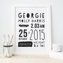 Personalised New Baby Print, thumbnail 1 of 4