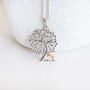 Rabbit Under The Tree Necklace In Sterling Silver, thumbnail 2 of 7