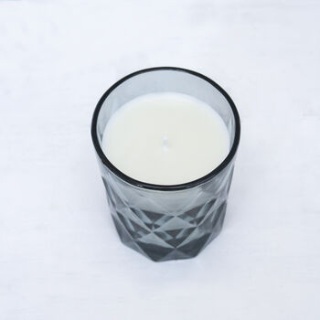 Fragrance Free Candle In Dusky Blue Glass, 2 of 9