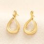 Stainless Steel Teardrop Drop Earrings In Gold, thumbnail 2 of 3