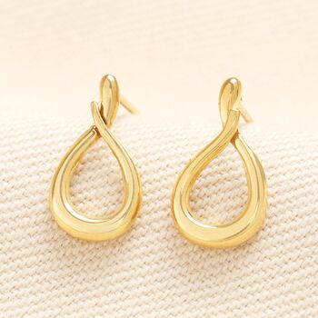 Stainless Steel Teardrop Drop Earrings In Gold, 2 of 3