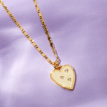 Gold Filled Starry Heart Valentines Necklace, 3 of 6