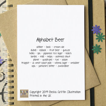Beer Alphabet Greetings Card, 2 of 3