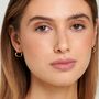 Women's Small Heart Hoop Earrings In Gold, Minimalist Jewellery, thumbnail 1 of 7