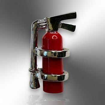 Tiny 2cm Fire Extinguisher Tie Lapel Pin Badge, Secret Santa Gift For Fireman, Firewoman Or Health And Safety Executive, 3 of 8