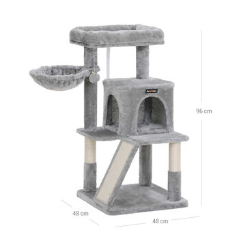 96cm Cat Tree Tower Light Grey With Side Slope, 8 of 8