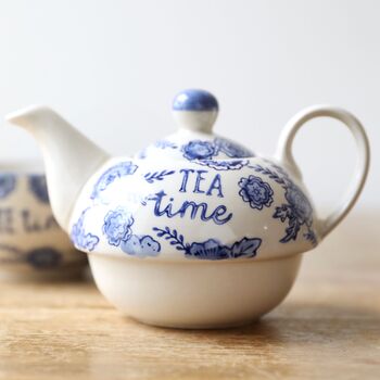 Blue Willow Tea For One Teapot And Cup, 5 of 9