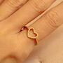 Dainty Love Ring With Sparkling Open Heart, thumbnail 1 of 3