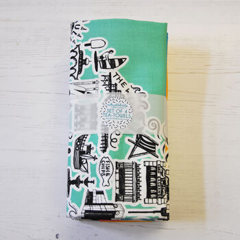 Brighton Illustrated Colourful Tea Towel, 5 of 10