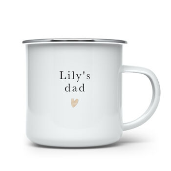 Daddy Enamel Mug From Baby With Name, 5 of 5