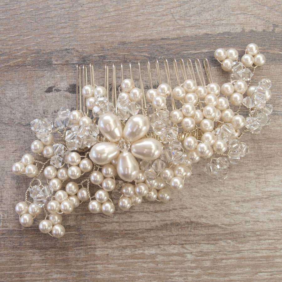 pearl hair clips wedding