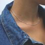 Sterling Silver Fine Paperclip Necklace, thumbnail 2 of 7