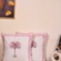 Light Pink Palm Cushion Cover Set Of Two, thumbnail 1 of 3